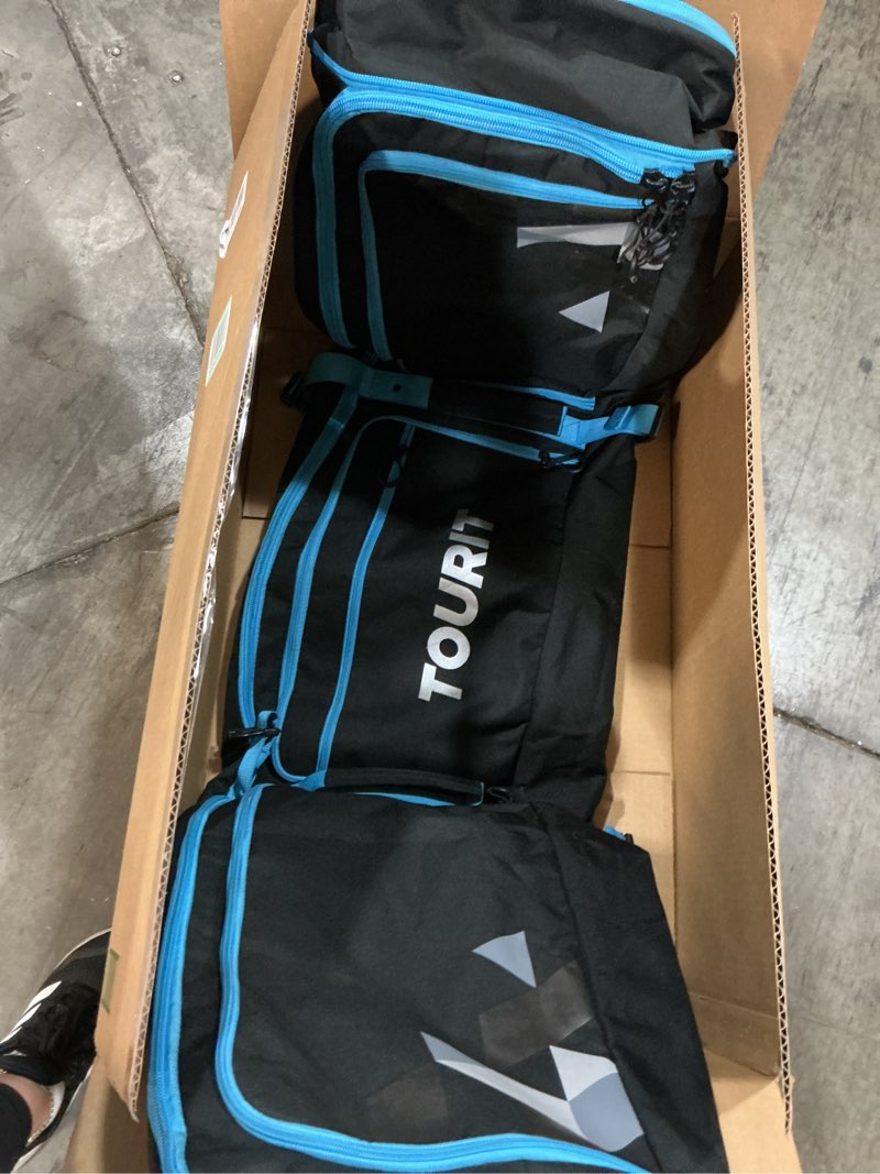 Condition photo showing As Is for double rolling ski bag with wheels, padded ski bag for air travel to hold 2 pairs of skis up to 175 or 190 cm.