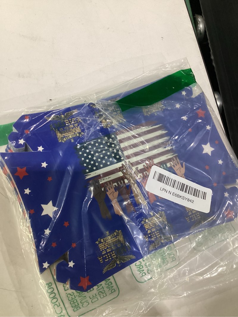 Condition photo showing Good Condition for suclain 50 pack 250th anniversary paper food trays bulk 2lb american flag paper food boats red white blue disposable serving trays for 4th of july patriotic independence day party supply