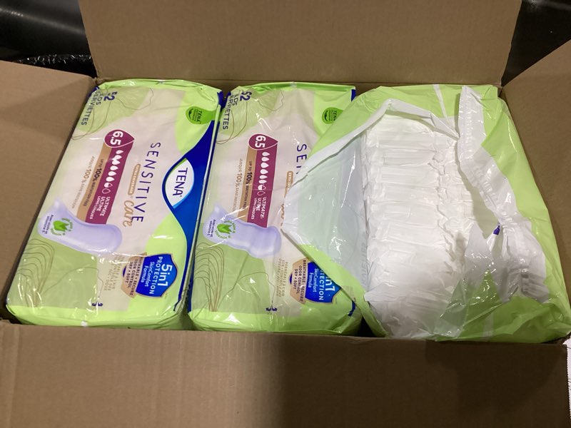 Condition photo showing Good Condition for tena sensitive care incontinence pads, bladder control & postpartum for women, ultimate absorbency, long length - 156 count long 156