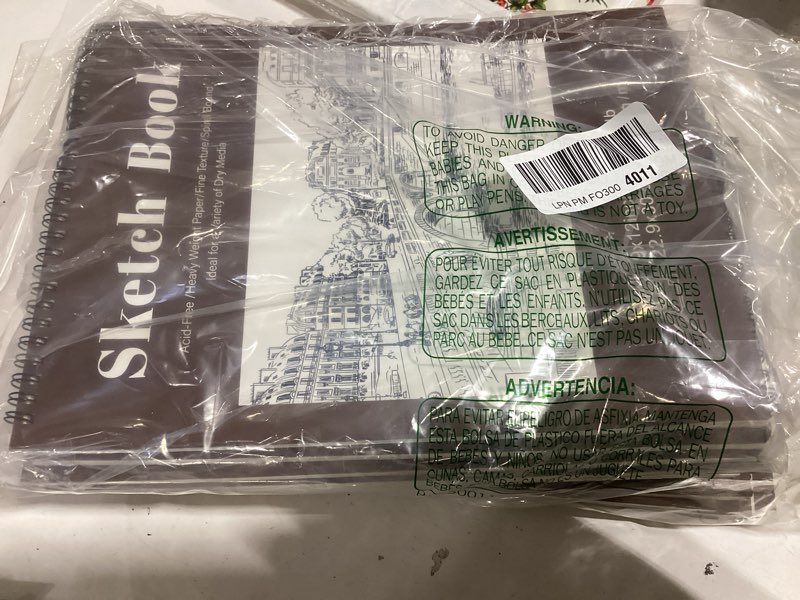 Condition photo showing Good Condition for 12 Pack Sketch Book, 9 x 12 Inch Sketchbook, 68lb/100gsm Top Spiral Bound Sketch Pad, Acid Free Art Supplies Drawing Painting Sketching Paper for Kids, Adults, Beginners, Artists (Tan) Tan 9 × 12Inch?12 Pack?