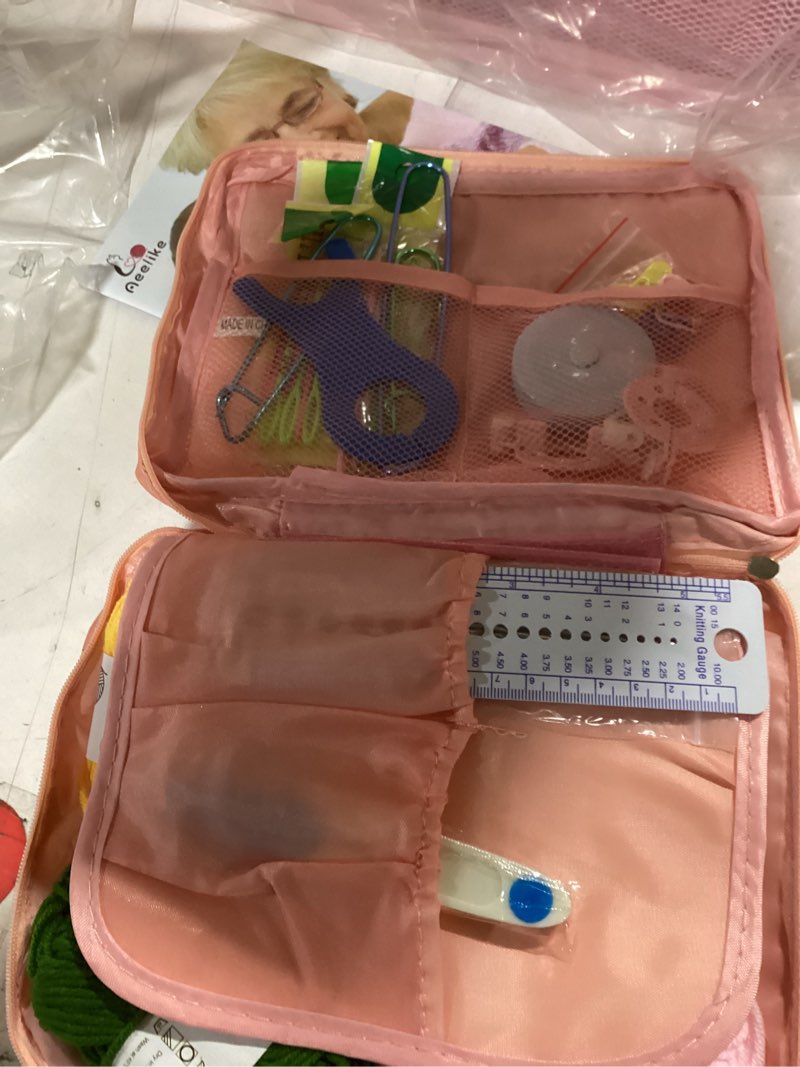 Condition photo showing Good Condition for aeelike crochet kit for beginners adults, crochet kits include yarn, 59pcs crochet starter kit for beginners,ergonomic crochet hooks 2.0-6.0 mm, lace steel needles 0.6-1.9 mm pink cat