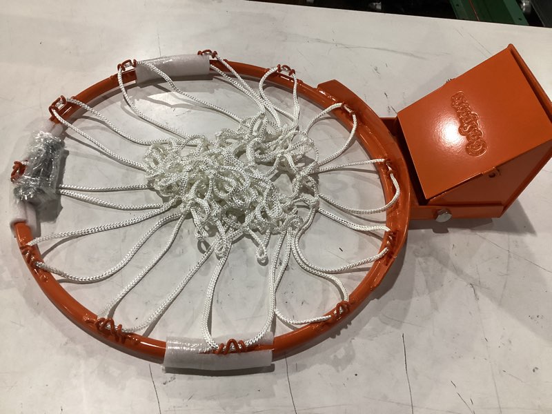 Condition photo showing As Is for gosports regulation 18" steel basketball rim - choose from fixed or breakaway - use for replacement or garage mount
