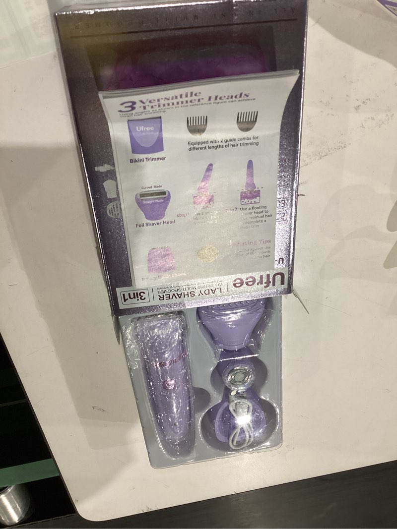 Condition photo showing Good Condition for ufree bikini trimmer electric razors for women, rechargeable pubic body hair trimmer electric shaver for legs body hair, bikini shaver ipx7 waterproof, gifts for women, purple