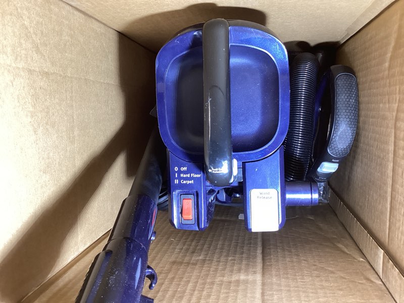Condition photo showing As Is for Shark UV850 Performance Lift-Away ADV DuoClean PowerFins Upright Vacuum with Self-Cleaning Brushroll Powerful Pet Hair Pickup and HEPA Filter, Blue (Renewed)