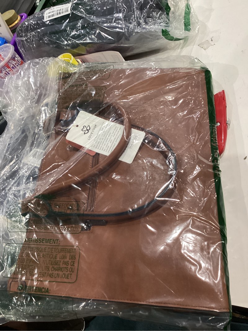 Condition photo showing Good Condition for LOVEVOOK Laptop Tote Bag for Women, 15.6 Inch Large Capacity Vintage Leather Work Computer Bag, Business Casual Shoulder Handbag, Dark Brown 15.6 inch Dark Brown