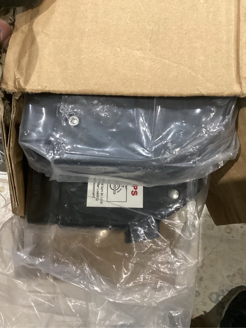 Condition photo showing As Is for Leader Accessories Car Ski Snowboard Roof Racks, Fits Up to 6 Pairs of Skis or 4 Snowboards, 2 PCS Universal Ski Roof Rack Carriers Snowboard Top Holder, Lockable Fit Most Vehicles Equipped Cross Bars