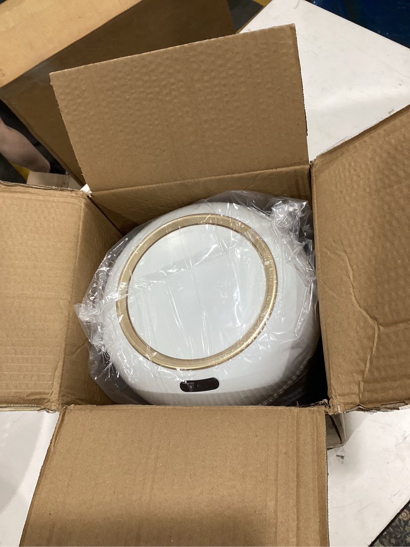 Condition photo showing Good Condition for uralfa motion sensor trash can with lid, 3 gallon / 11 l automatic bathroom trash can, touchless trash bin, smart plastic garbage can with removable legs for bathroom, bedroom, kitchen, office, white white automatic with legs