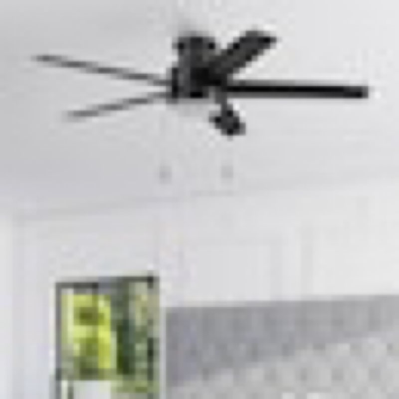 Harbor Breeze Fairbanks Easy2Hang 52-in Matte Black LED Covered Outdoor Flush Mount Ceiling