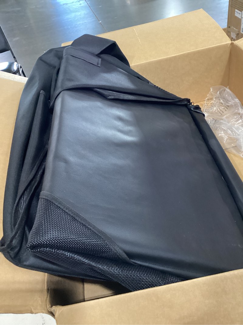 Condition photo showing As Is for urpower upgraded pu leather back seat extender for dogs - large hard bottom dog car seat cover holds 550lbs, waterproof dog hammock pet bed with high-density foam non-slip backseat protector matte black m - cars / full size suvs