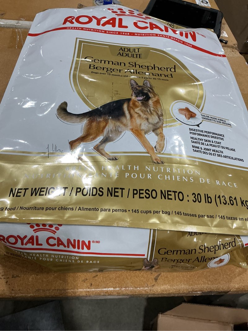 Condition photo showing New/Like New for royal canin german shepherd adult dry dog food, 30 lb bag