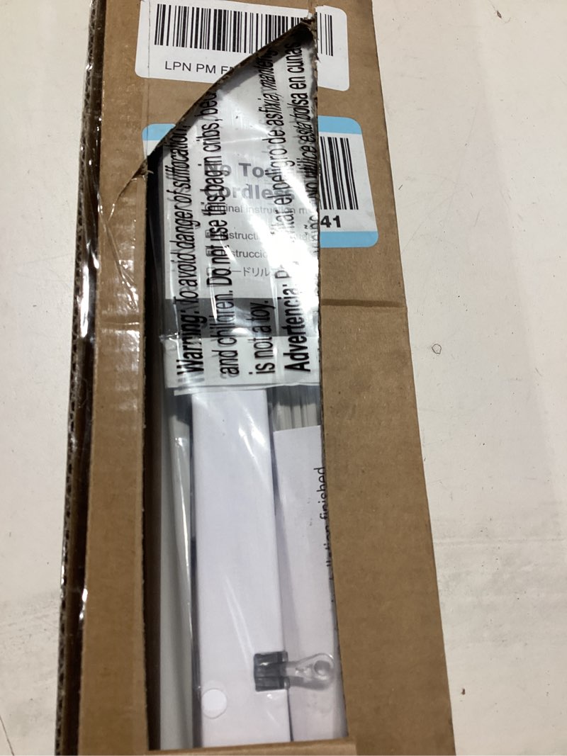 Condition photo showing Good Condition for LazBlinds No Tools No Drill 1" Vinyl Mini Blinds, Cordless Blinds for Windows, Light Filtering Horizontal Window Blinds & Shades, 27" W x 36" H, White Cordless-white 27" W x 36" H