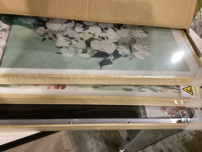 Condition photo showing New/Like New for Framed Large Van Gogh Wall Art for Living Room, 3 Pieces Vintage Sage Green Canvas Painting Artwork for Walls, Botanical Wall Art Prints for Bedroom, Guest Room, Hallway, Home Office Wall Decor, 16x24 Inch 16"W x 24" H x 3Pcs Sage Green