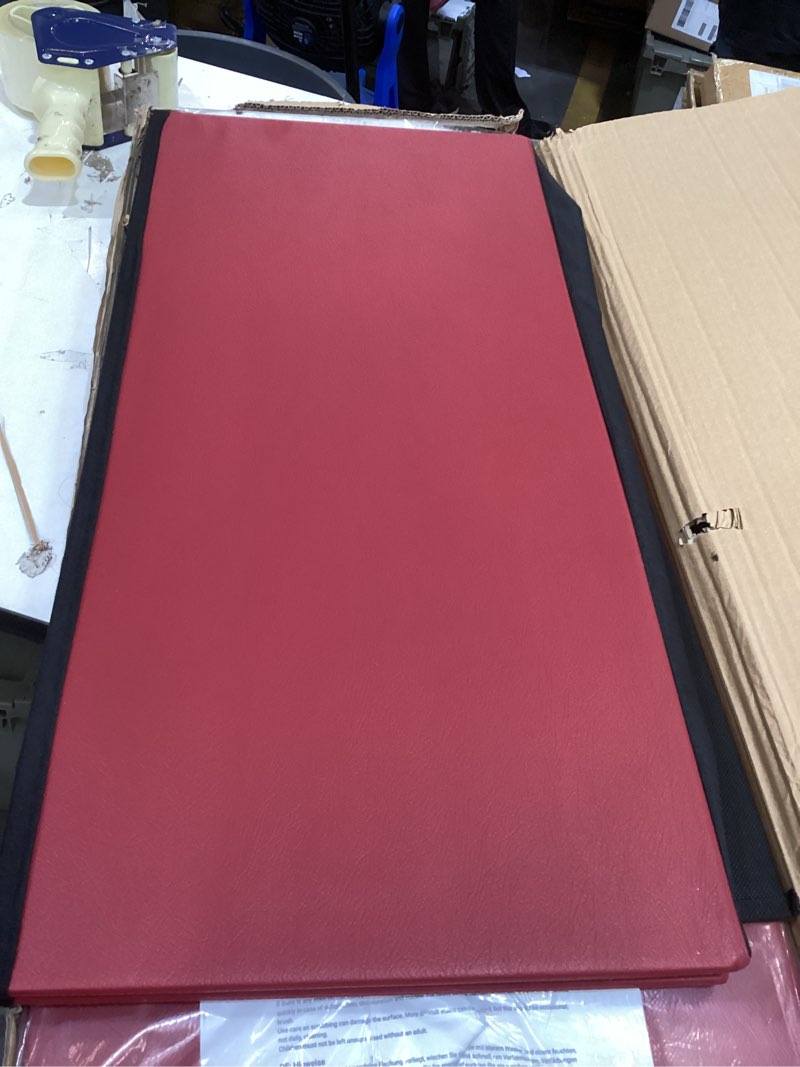 Condition photo showing Good Condition for cosyland ottoman bench with storage 30x15x15 inches white ottoman for room folding leather footrest footstool rectangle collapsible furniture with lid for bedroom living room burgundy
