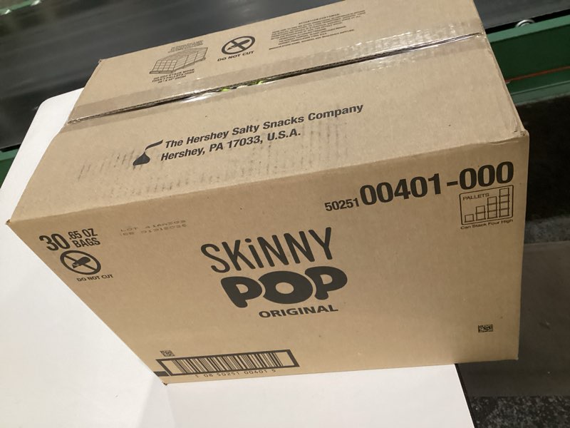 Condition photo showing New/Like New for SkinnyPop Popcorn, Original, Whole Grain, Dairy-Free Snack, 0.65oz Bags (30ct)