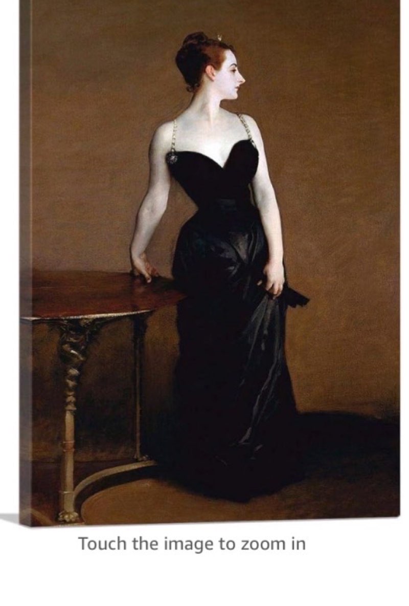 ARTCANVAS Madame Pierre Gautreau Madame X 1884 Canvas Art Print Stretched Framed Painting Picture Poster Giclee Wall Decor by John Singer Sargent - 18" x 12" (0.75" Deep)
