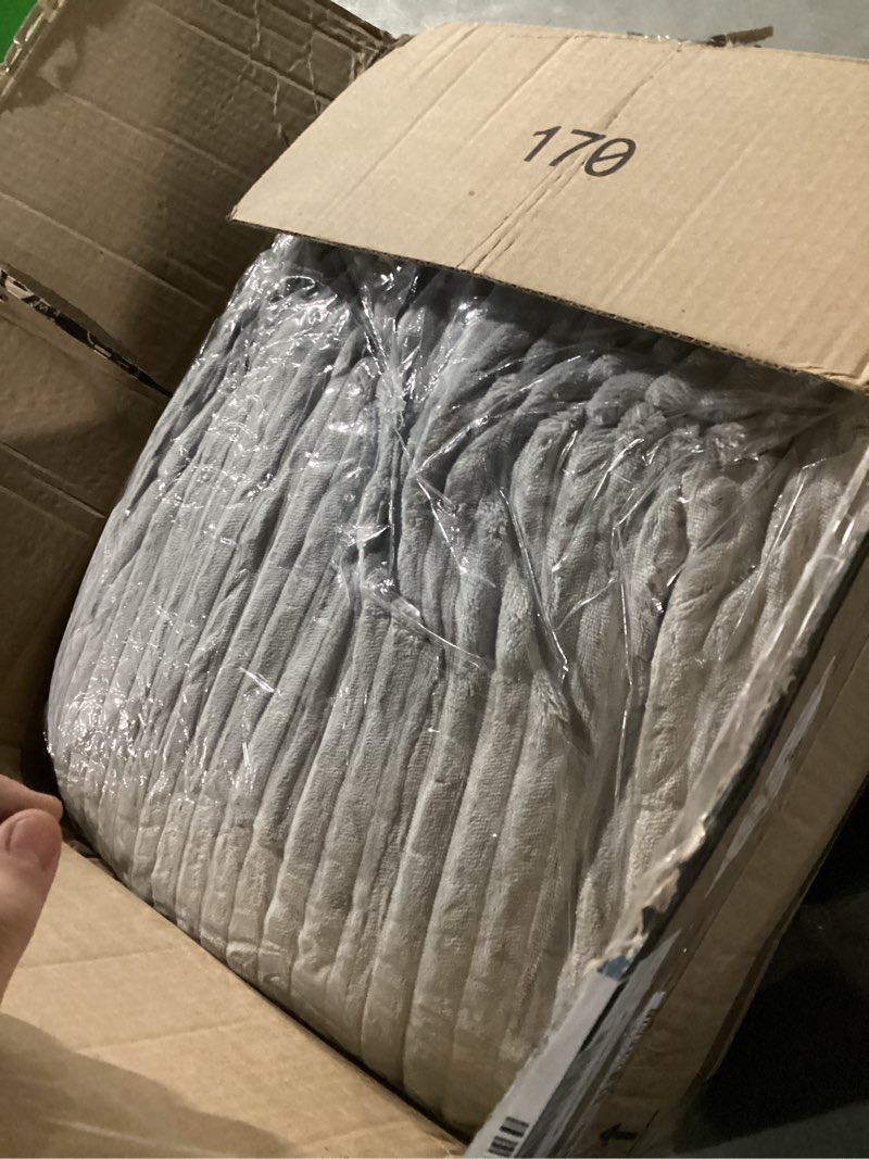 Condition photo showing As Is for HYLEORY Heated Blanket Electric Queen, Soft Flannel Sherpa Heater 5 Heat Settings and 10 Hours Auto Shut-Off Heating Blanket ETL Certification Over-Heat Protection Machine Washable,Grey Grey Queen(84"x90")