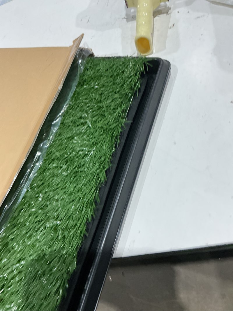 Condition photo showing Good Condition for artificial grass puppy pee pad for dogs and small pets - 20x30 inch, reusable 4-layer turf pads for dogs with tray - indoor and outdoor fake grass potty pet supplies by petmaker large 4-layer system