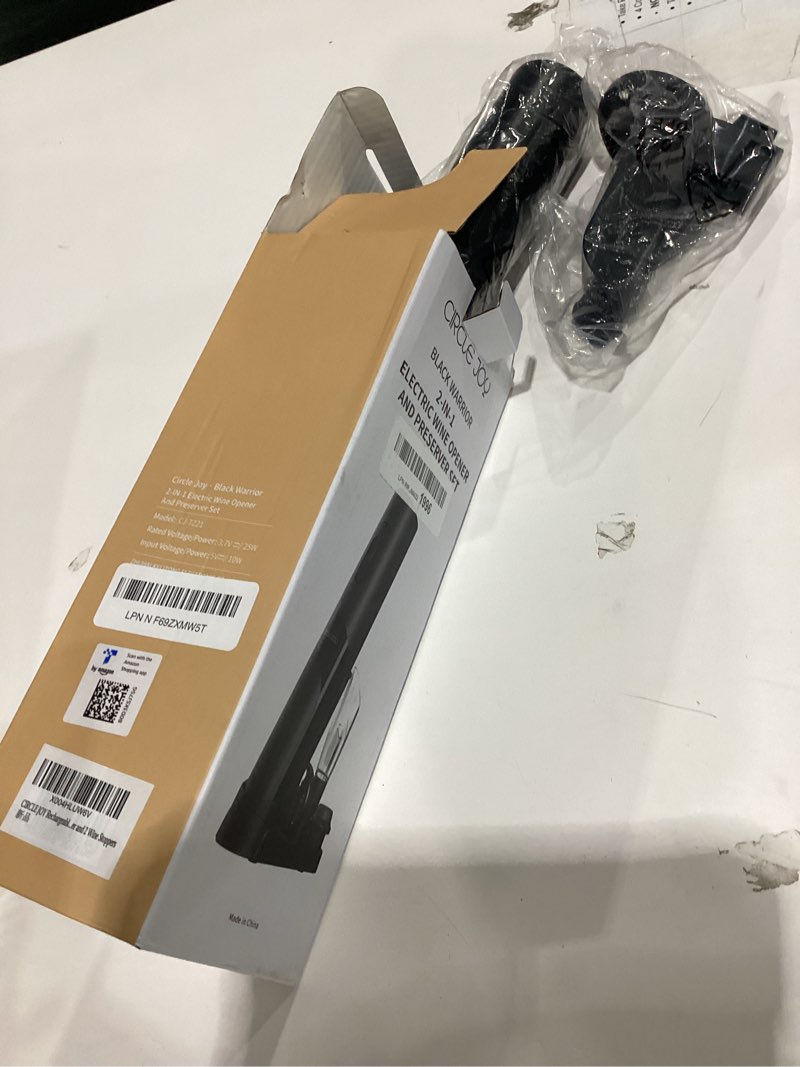 Condition photo showing Good Condition for circle joy rechargeable wine opener electric wine bottle opener, 7-in-1 wine gift set with electric vacuum pump, charging station, foil cutter, wine aerator pourer and 2 wine stoppers, black 7-in-1 black rechargeable set