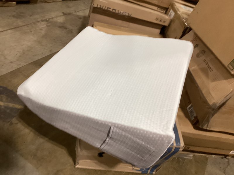 Condition photo showing Good Condition for leg pillow elevation blood circulation, leg wedge for elevation for swelling, leg elevating pillow for after surgery, memory foam foot knee pillow for back sleeping 23.6×16.8×8 inch white/grey 23.6*16.8*8 inch white/grey