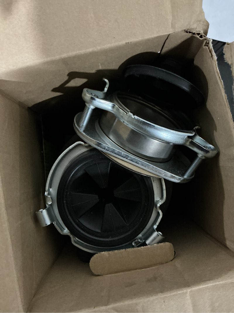Condition photo showing As Is for insinkerator badger 5xl continuous feed 1/2-hp septic safe non-corded garbage disposal