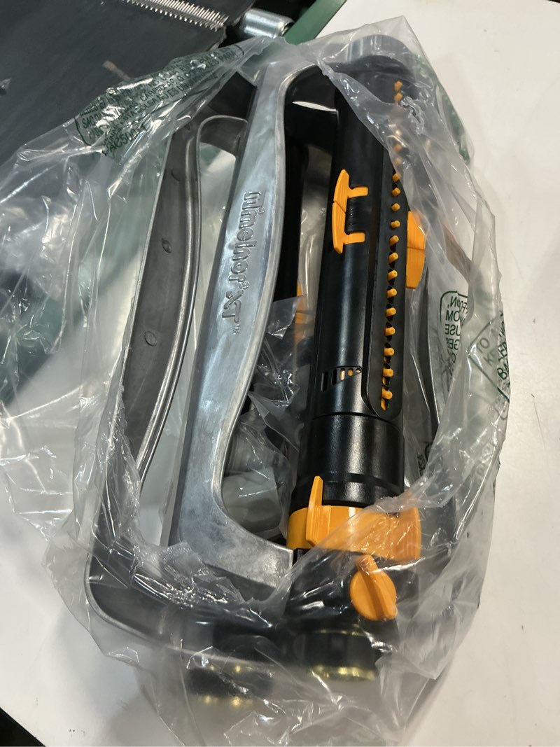 Condition photo showing Good Condition for melnor 65154amz xt turbo oscillating sprinkler, metal base, 4,500 sq. ft., quick connect bundle, 3-way adjustable, black, yellow 3-way adjustable metal base