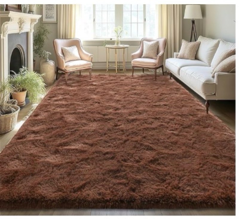 LOCHAS Ultra Soft Indoor Modern Area Rugs 6x9, Fluffy Living Room Carpets for Children Bedroom Home Decor Nursery Rug, Coal-Gray Coal-gray 6' x 9' (Rectangular)