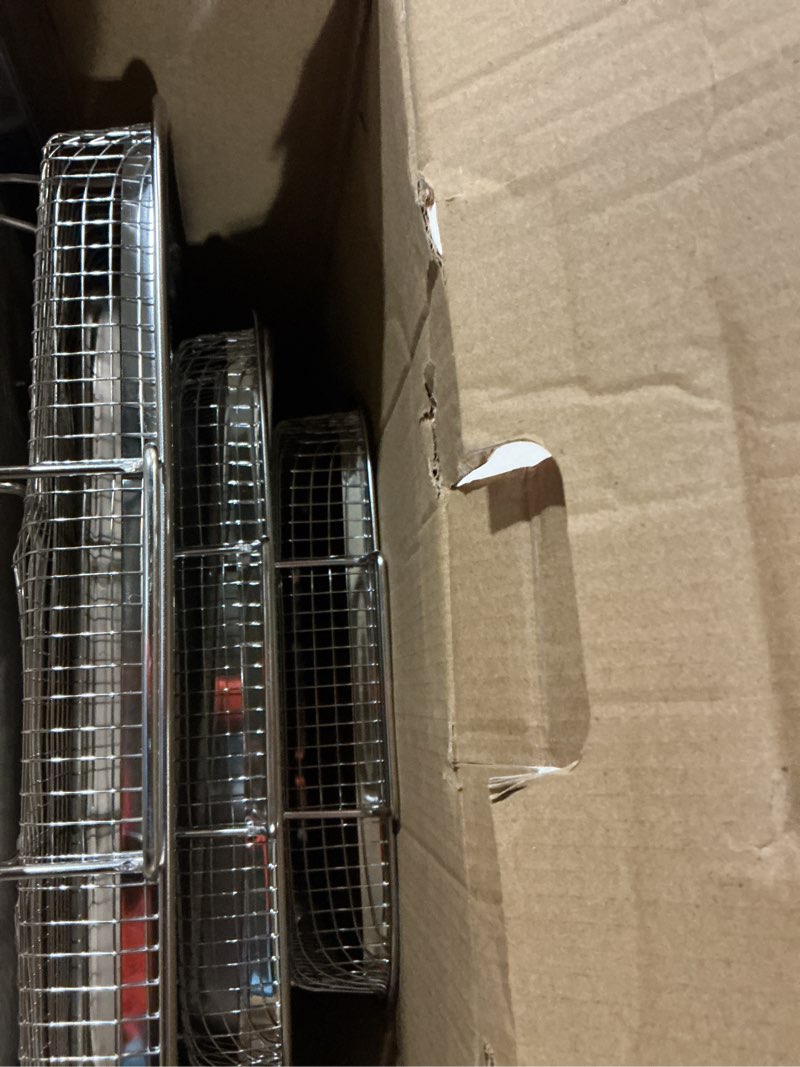 Condition photo showing Good Condition for air fryer basket for oven, 3 set oven air fryer basket and tray set with 90 pcs parchment papers, thorses thickened nonstick stainless steel air fryer pan and crisper tray-extra large & large & medium 3 set xl+l+m- silver