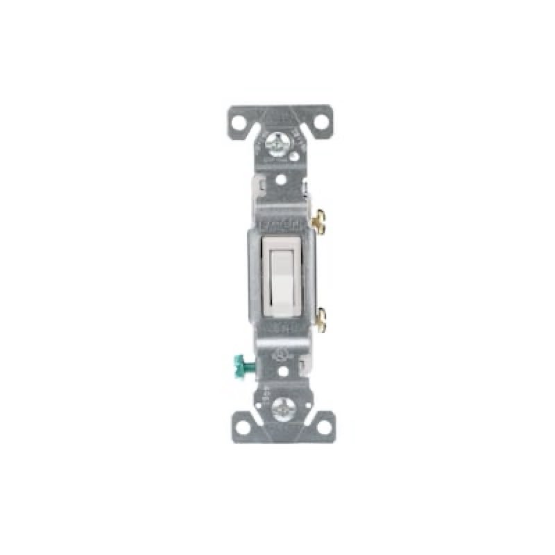 Condition photo showing As Is for eaton 15-amp single-pole toggle light switch , white