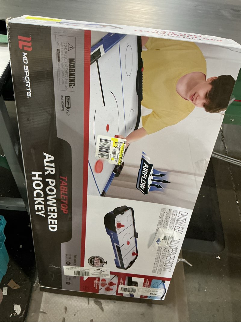 Condition photo showing As Is for md sports tabletop air powered hockey game