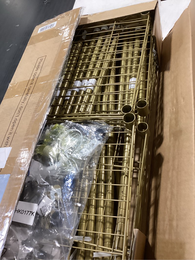 Condition photo showing Good Condition for ulif e10 clothes rack?with stretchable hanger rod?freestanding clothing racks for hanging clothes?adjustable closet organizer system?portable garment rack 73-97"w x 15" d x 72" h?max load 800lbs?gold
