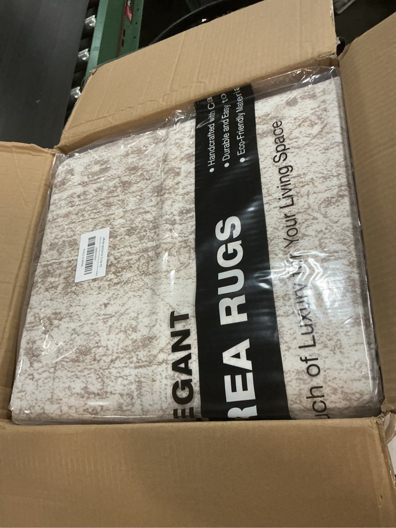 Condition photo showing New/Like New for 9x12 area rugs for living room, non slip machine washable vintage rugs, low pile lightweight large rug for bedroom, dining room, home office beige beige 9' x 12' (rectangular)