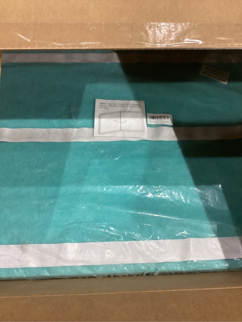 Condition photo showing New/Like New for Large Bulletin Board - 48 x 36 Inches, Decorative Felt Pin Board for Wall - 4' x 3' Foldable Photo Display Board with Self-Adhesive Tape, Includes 20 Push Pins - Turquoise Blue Turquoise Blue 48×36 inches