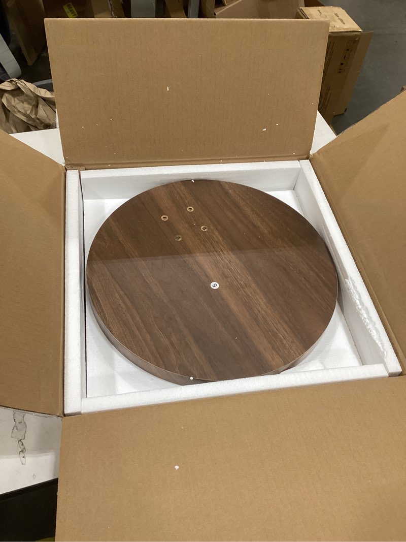 Condition photo showing New/Like New for ppamapic round end table, 2 tier side table with storage shelf, nightstand accent table for living room bedroom small space, golden metal frame, 15.7" d x 19.7" h, rustic brown golden 15.7"*19.7"