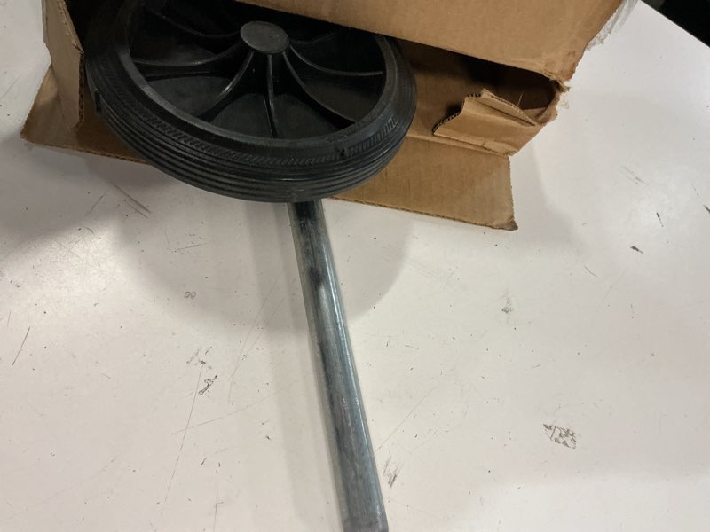 Condition photo showing As Is for angoily trash can wheels replacement, garbage can wheels replacement set, hollow shaft 2 rubber wheels pulley wheel, trash bin wheels replacement