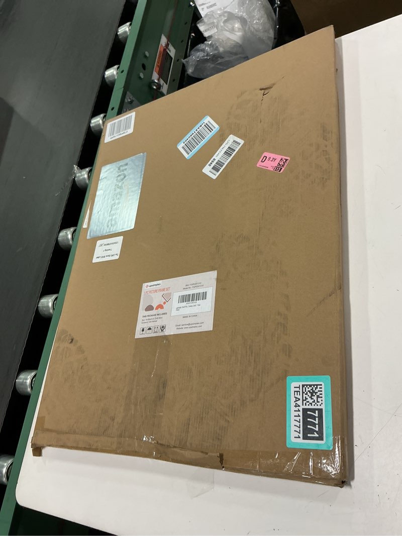Condition photo showing New/Like New for upsimples 18x24 Picture Frame, Display Pictures 16x20 with Mat or 18 x 24 Without, Wall Hanging Poster Frames, Gold, 1 Pack Gold 18x24