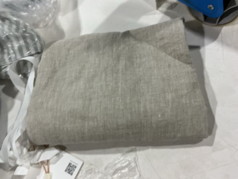 Condition photo showing As Is for organic crisp percale sham set standard tan