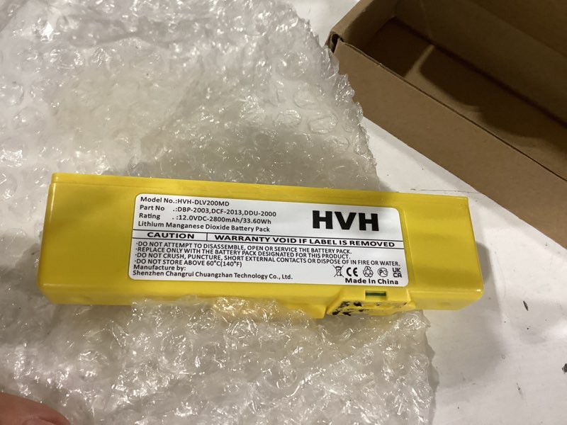 Condition photo showing As Is for hvh 2800mah battery replacement for dbp-2003, dcf-2013, ddu-2000, lifeline, lifeline pro, lifeline view