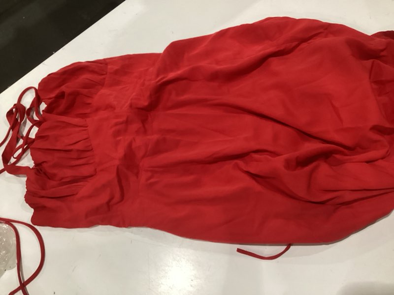 Condition photo showing Good Condition for abehik women floral corset dress summer dress 2026 boho flowy slit lace up midi dresses going out a line casual sundress x-large red
