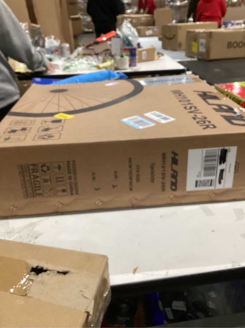 Condition photo showing New/Like New for Hiland 26" 27.5" 28" x1.75" Alloy Bike Rim for 1.75 to 2.215 Inch Wide Tire, Front & Back MTB Wheelset with 7 Speed Freewheel, Bolt On Axle, Bicycle Accessories for Adult Bikes 26 in rear rim