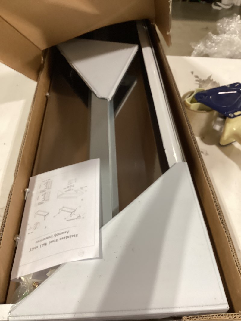 Condition photo showing Good Condition for similar productstainless steel shelf 12\" x 48\" - 2 pack 350 lb wall mounted commercial stainless steel shelves metal shelving for restaurant, bar, utility room, kitchen and garage 2 piece set 12 x 48 inch