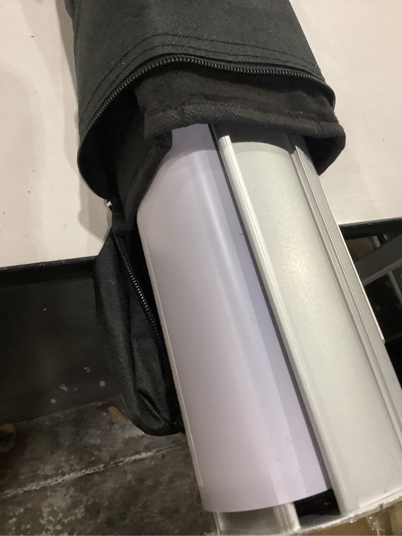 Condition photo showing As Is for 33.5''x 80'' Heavy Duty Retractable Roll Up Banner Stand, Aluminum Portable Sign Holder with Padded Canvas Bag for Trade Show Exhibition Store Displays (Stand Only) 33.5*80" Hardware Only