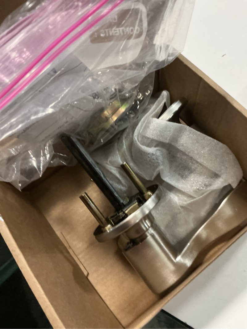 Condition photo showing As Is for Design House 700500 Springdale Keyed Entry Door Lever Satin Nickel Satin Nickel Entry - Keyed Locking