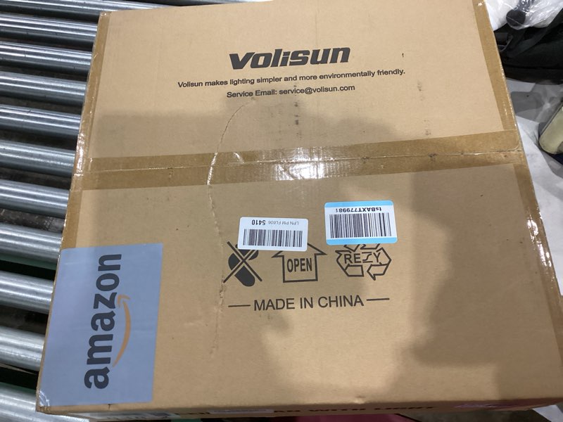 Condition photo showing Good Condition for VOLISUN Low Profile Ceiling Fans with Lights and Remote, 19.7in Flush Mount Ceiling Fans with Light, 3000K-6500K Dimmable Fandelier LED Fan Light, White Bladeless Ceiling Fans with Lights for Bedroom White 19.7 INCH
