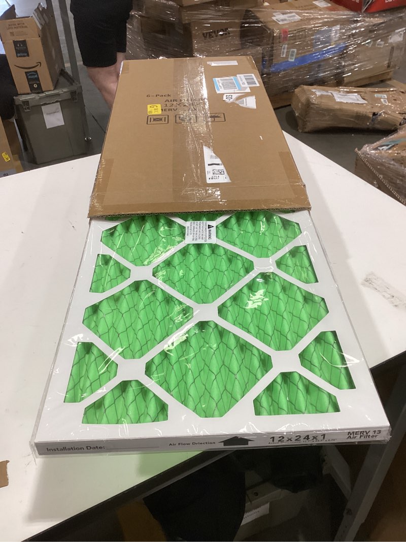 Condition photo showing Good Condition for maycold merv 13 10x10x1 air filter (6-pack), high-efficiency pleated ac & furnace filters, actual size: 9.70” x 9.70” x 0.75”, individually wrapped in plastic 10x10x1 6-pack