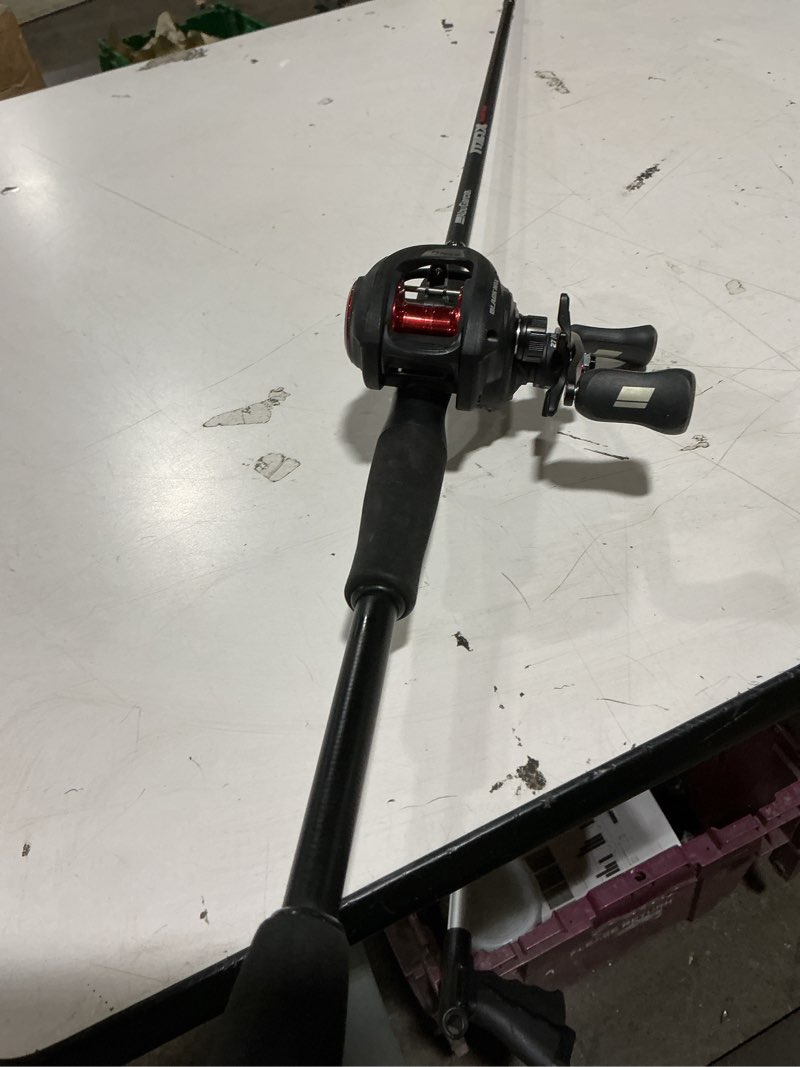 Condition photo showing Good Condition for abu garcia black max baitcast fishing combo, 6'6" medium rod, right/left handed reel