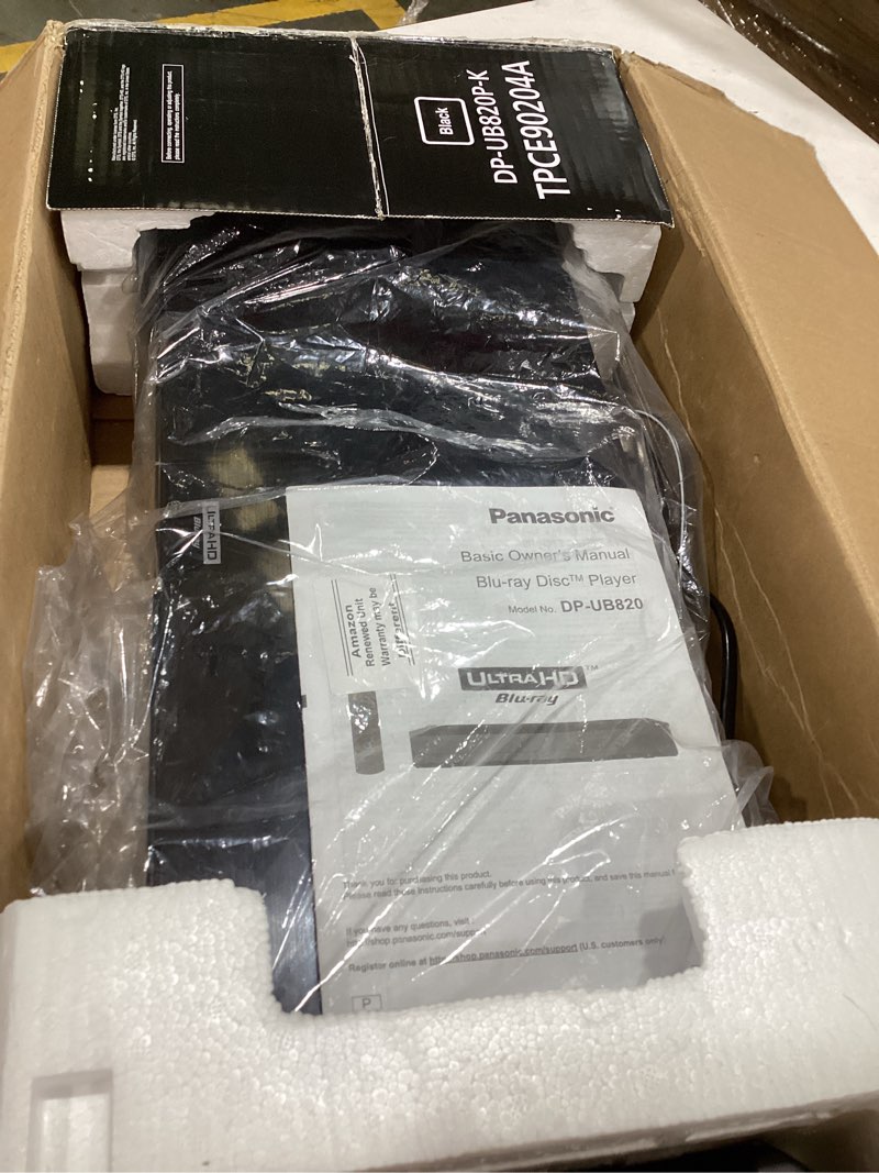 Condition photo showing Good Condition for panasonic streaming blu ray dvd player, 4k blu ray player with dolby vision and hdr10+ ultra hd premium video playback, hi-res audio, voice assist - dp-ub820-k (black)