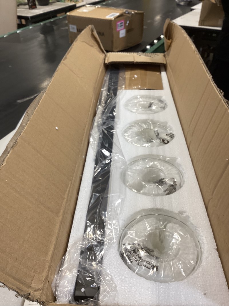 Condition photo showing Good Condition for izorro bathroom vanity light fixture, 4-light 30 inch matte black bathroom light fixtures over mirror, with clear glass shade, modern farmhouse vanity lights, rustic restroom lighting fixtures black-clear glass shade 4-light