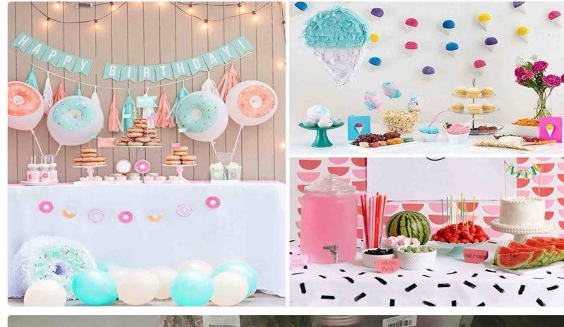 assorted of articles for decoration of different theme parties (it can include a variety of styles, colors, colors and themes'