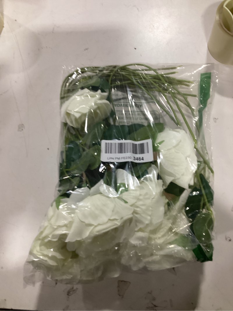 nubry artificial silk rose flower bouquet lifelike white fake rose for wedding home party decoration