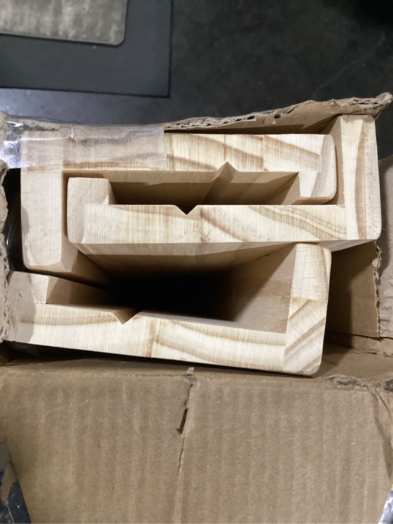 Condition photo showing As Is for AZSKY 36 Inch Floating Shelves,Wall-Mounted Photo Ledge Shelves Set of 3,Natural Wood Shelves for Display Items What You Want,3 Same Sizes Natural 36Inch